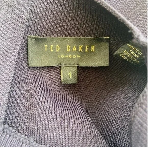 Ted Baker Hethia Pleat Knit Dress navy white size 1 *PLEASE READ* - Picture 7 of 16